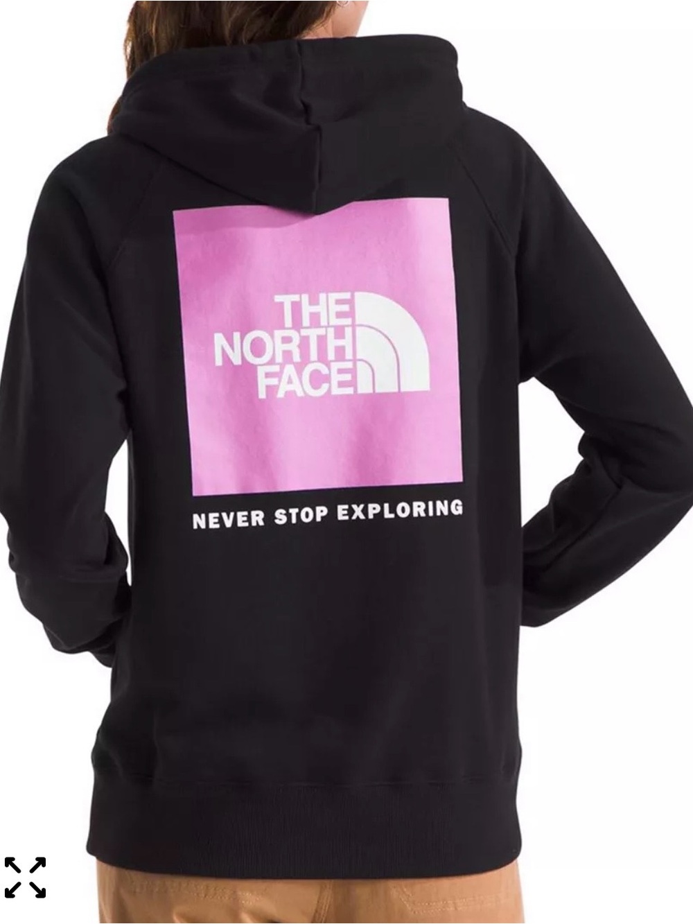 The North Face Black Hoodie with Pink Back Graphic